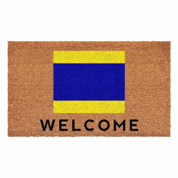 Calloway Mills Personalized Door Mat, Blue, Yellow, Black, Natural, 36 in W x 72 in L 108123672D - main